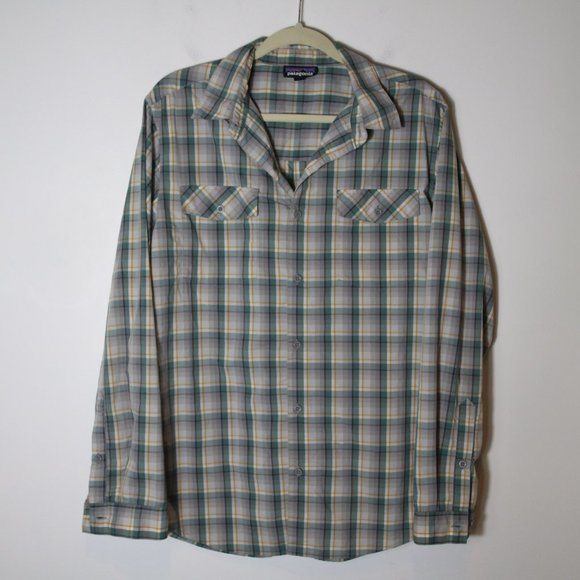 Patagonia Other - Patagonia Men's High Moss Plaid Button Down Long Sleeve Performance Shirt Medium